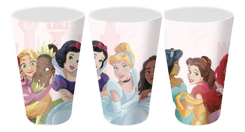 Kit 6 Copos Festa Infantil Melamina Princesas Disney 300ml