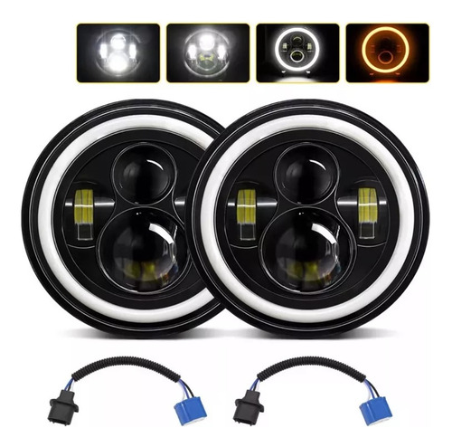 Faros Delanteros Led Redondos Drl Para Jeep Patriot 08-16 De