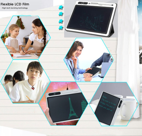 Tableta Escritura Lcd-tablero De Dibujo 9 Pulgadas Para Niño Color Negro