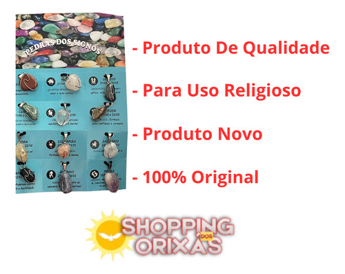 Colar Dos Signos 12 Unidades Pedras Naturais Umbanda