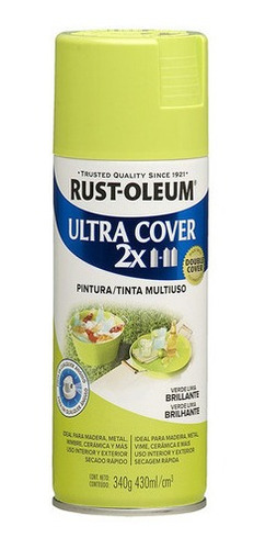 Spray Aerosol Ultra Cover 2x Verde Lima Brillante Rust Oleum
