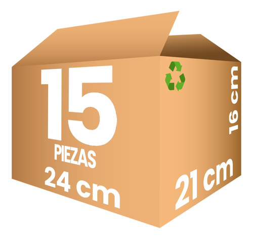 15 Cajas Cartón Chica (24x21x16) Envíos, Paquetes, Mudanza (Reacondicionado)
