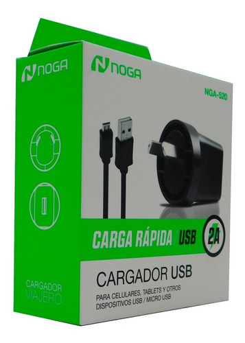 Cargador Cable Desmontable Salida Micro Usb Noga 520