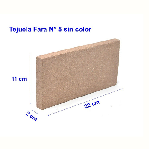 Imagen 2 de 7 de Tejuela Refractaria Fara 22 X 11 X 2 Mm Parrillas Y Hogares