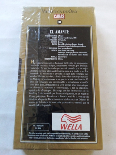 Imagen 2 de 2 de El Amante - Annaud - Videoteca Oro Caras #30 Vhs