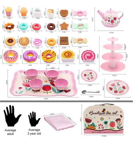 Juego De Té Para Niñas Con Comida Dulces Regalo Navidad 18