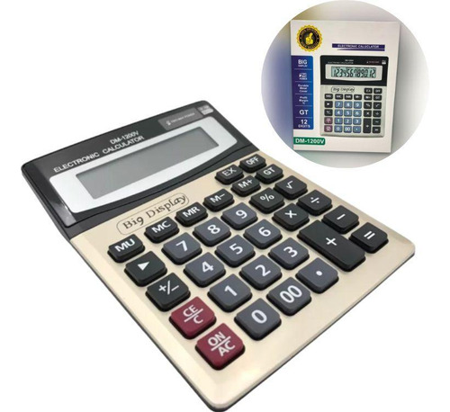 Calculadora De Mesa Com Visor Inclinado E Funções Básicas