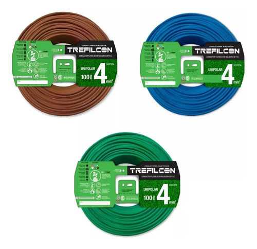 Cable Trefilcon Unipolar 1x4mm X 50 Metros Pack X 3