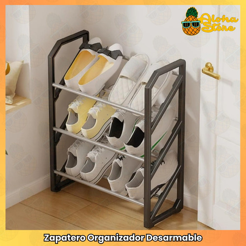 Organizador Múltiple Zapatos Zapatillas Estantes Niveles Color Negro