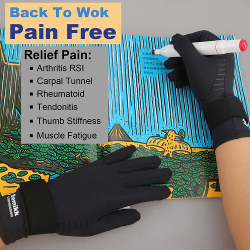Semikk 2 Pares De Guantes De Artritis De Dedo Completo Para