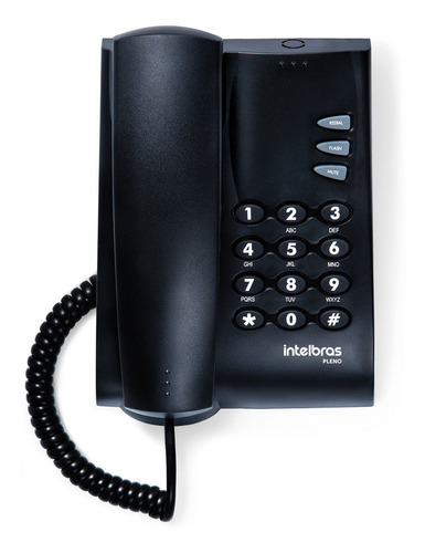 Telefone Pleno Intelbras com fio (preto)