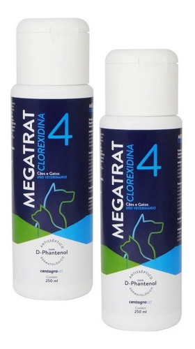 2 Centagro Shampoo Megatrat Clorexidina 4% 250ml - Promoção