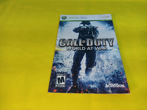 Manual Original Call Of Duty World At War Xbox 360