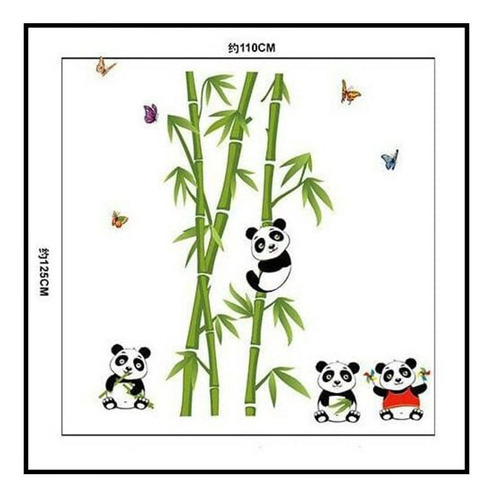 Vinilos Decorativos Adhesivos Pared Infantil Oso Panda Bambu | Cuotas sin  interés