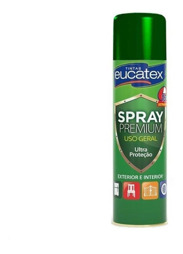 Tinta Spray Premium Metalizado Verde 400ml  Eucatex