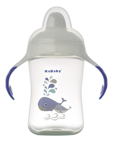 Copo Com Bico E Alça Baleia Azul 300ml Kababy