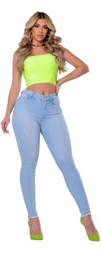 Cal a Jeans Feminina Bojo Remov vel Empina Bumbum Com Lycra