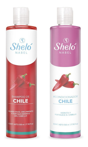  Shampoo + Acondionador Chile Sheló Crece Y Fortalece Cabello