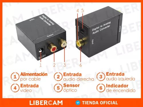 Convertidor Audio Digital Óptico A Rca Analogo Más Cable