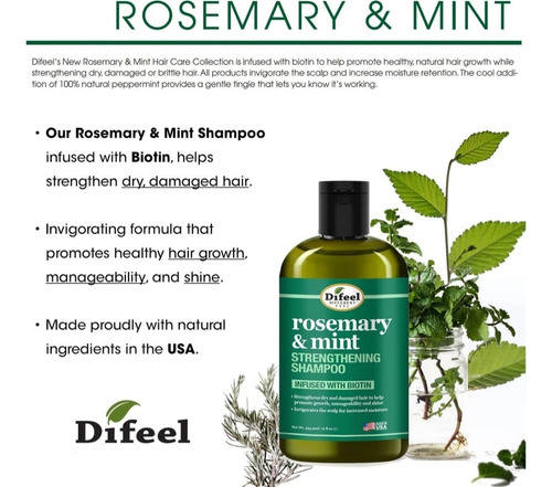 Shampoo Y Acondicionador Con Biotina Rosemary Difeel