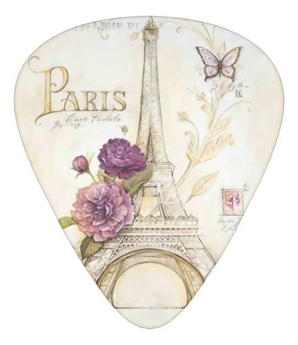 Bvolfqo Paris Torre Eiffel Flor Mariposa Pua Guitarra Para