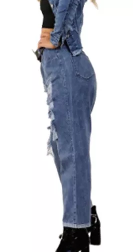 Short Pantalón Jean Mujer Rígido Con Roturas Calidad