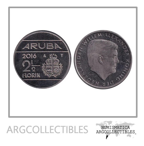 Aruba Moneda 2 1/2 Florin 2016 Cuproniquel Willem A. Au