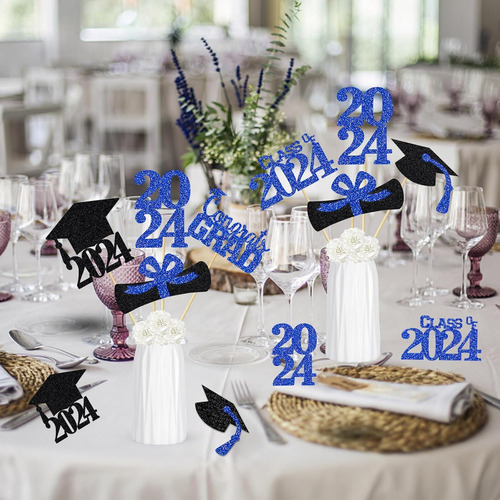 Centros De Mesa De Fiesta De Graduación Azules Para Mesas 20