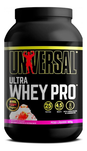 Suplemento em pó Universal Nutrition  Ultra Whey Pro proteínas Ultra Whey Pro sabor  sorvete de morango em pote de 909g