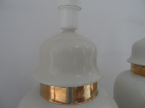 Par De Base De Abajur Antigo Em Porcelana (Usado)