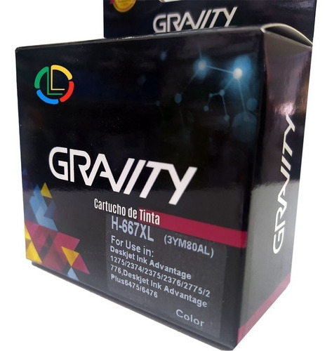 Cartucho Gravity Compatible Con Hp 667 Xl Color