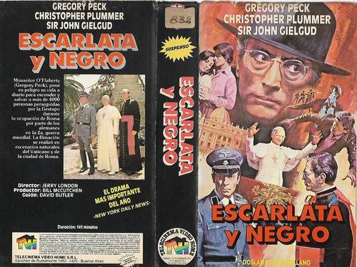 Escarlata Y Negro Vhs Gregory Peck Vhs En Castellano