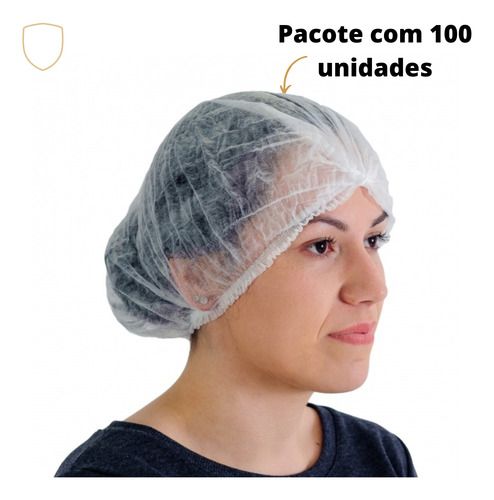 Touca Pp10 Descartável Tnt Sanfonada 100 Unidades C/anvisa