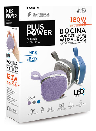 Mini Bocina Portátil Con Bluetooth, Usb, Micro Sd Pp-sbt132