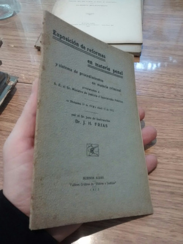 Exp De Ref Materia Penal Proc Criminal J H Frias 1912 