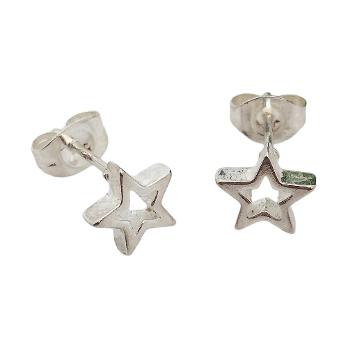 Aros Acero Blanco Diseño Estrella 