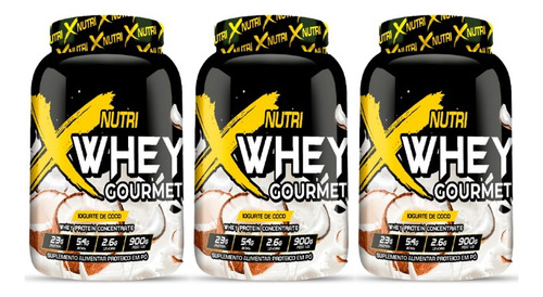  Combo 3x Whey Protein Gourmet X-nutri 900g