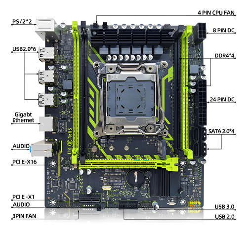 Kit Intel Xeon E5 2650 V4 + X99 + 16gb Memória Ddr4 + Cooler