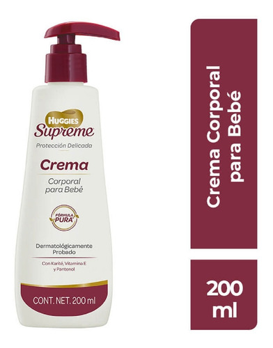 Crema Corporal Para Bebe Huggies Supreme 200ml