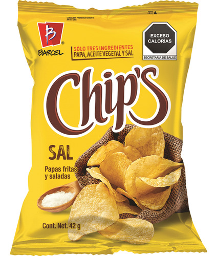 Papas Fritas Barcel Chips Sal De 42 G Pack 30 Pzas