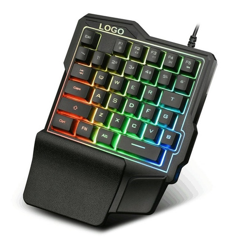 Teclado Gamer Una Mano 35 Teclas Retroiluminado Luz Rgb