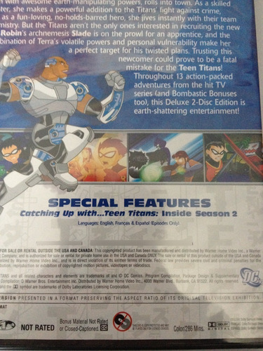 Imagen 7 de 7 de Teen Titans Temporadas 1 Y 2 En Dvd Totalmente Nuevas