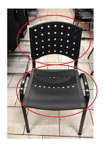 Encosto Encosto Plástico Preto Cadeira Fixa Iso