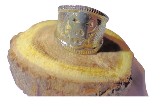 Anillo Alpaca Texturado Calavera