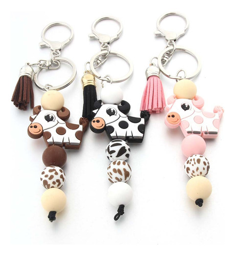 Llavero De Dibujos Animados Con Forma De Vaca, Regalo, Cuent