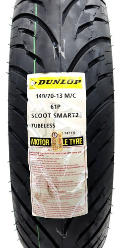 Cubierta De Scooter Dunlop 140/70-13 Sc Smart2 Tras Dompa 