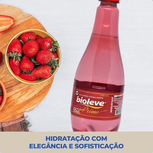 Água Mineral Bioleve Prime Com Gás Garrafa 510ml Kit Com 12