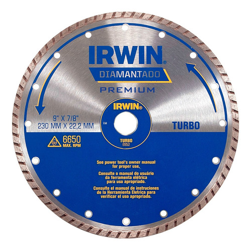 Disco Diamantado Turbo 9  Eje 22,23mm Iw8952 Irwin