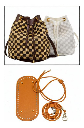 Bolsa De Crochet Inferior Boba De Tejer De Tejido De Marrón