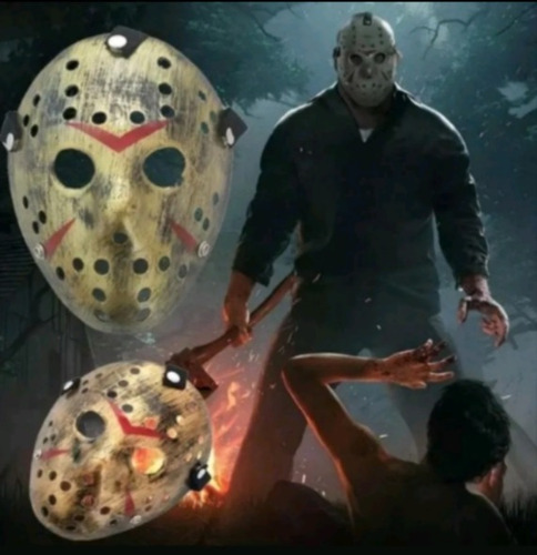 Imagen 8 de 9 de Mascara Con Traje Y Machete Jason Viernes 13 Halloween